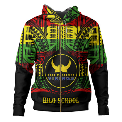 Hawaii Hoodie Hilo High School Reggae Color Polynesian