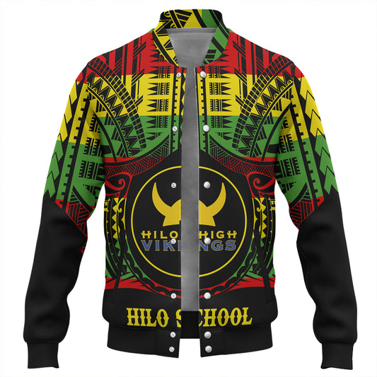 Hawaii Baseball Jacket Hilo High School Reggae Color Polynesian
