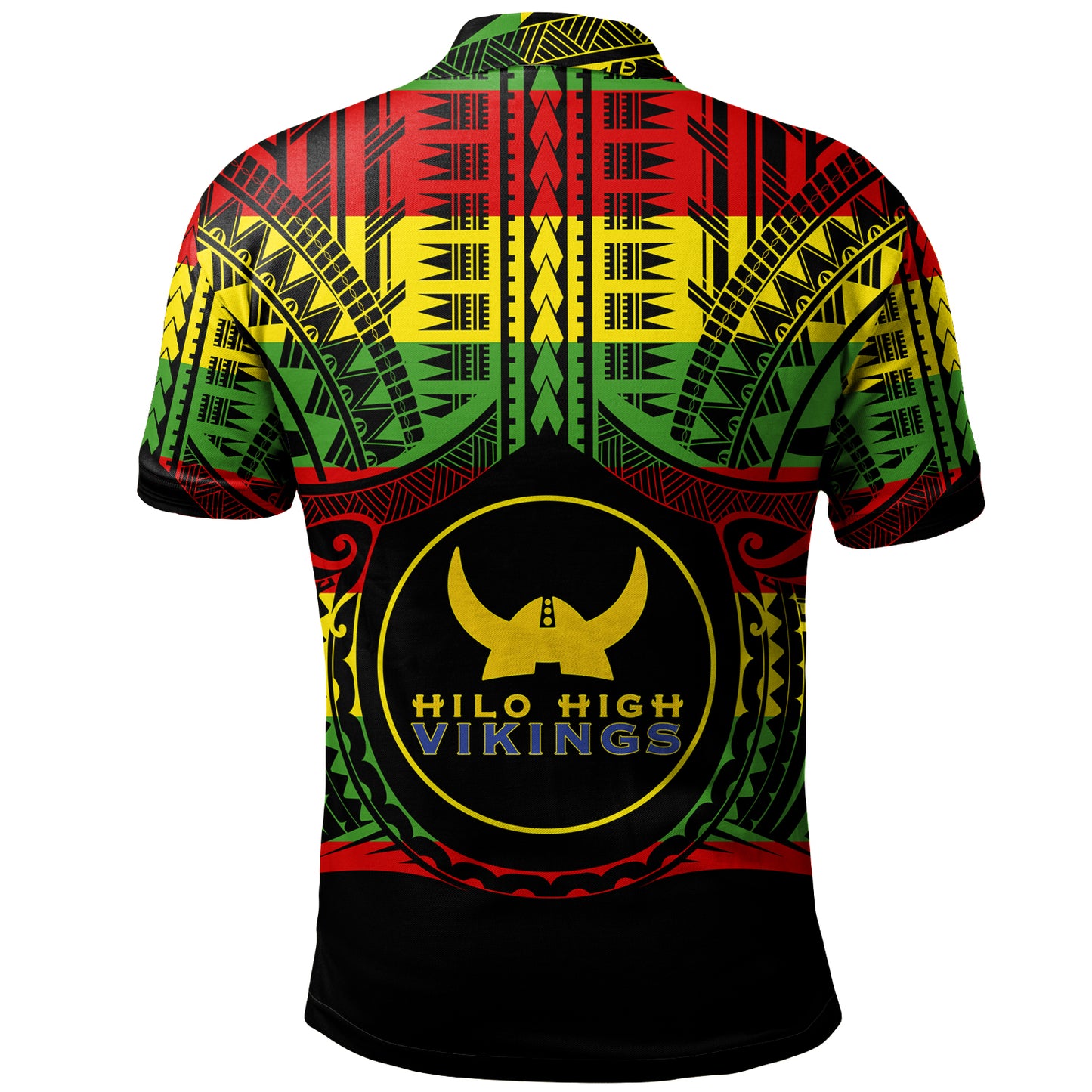 Hawaii Polo Shirt Hilo High School Reggae Color Polynesian