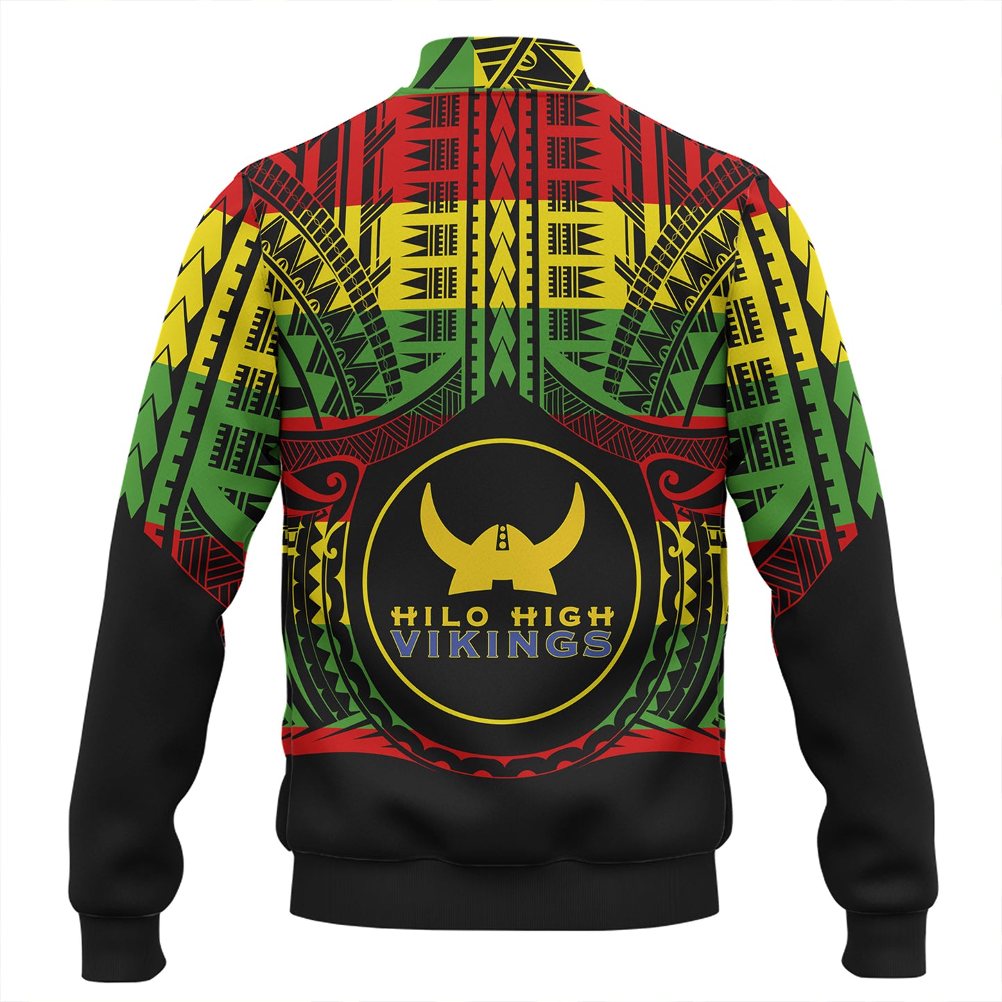 Hawaii Baseball Jacket Hilo High School Reggae Color Polynesian