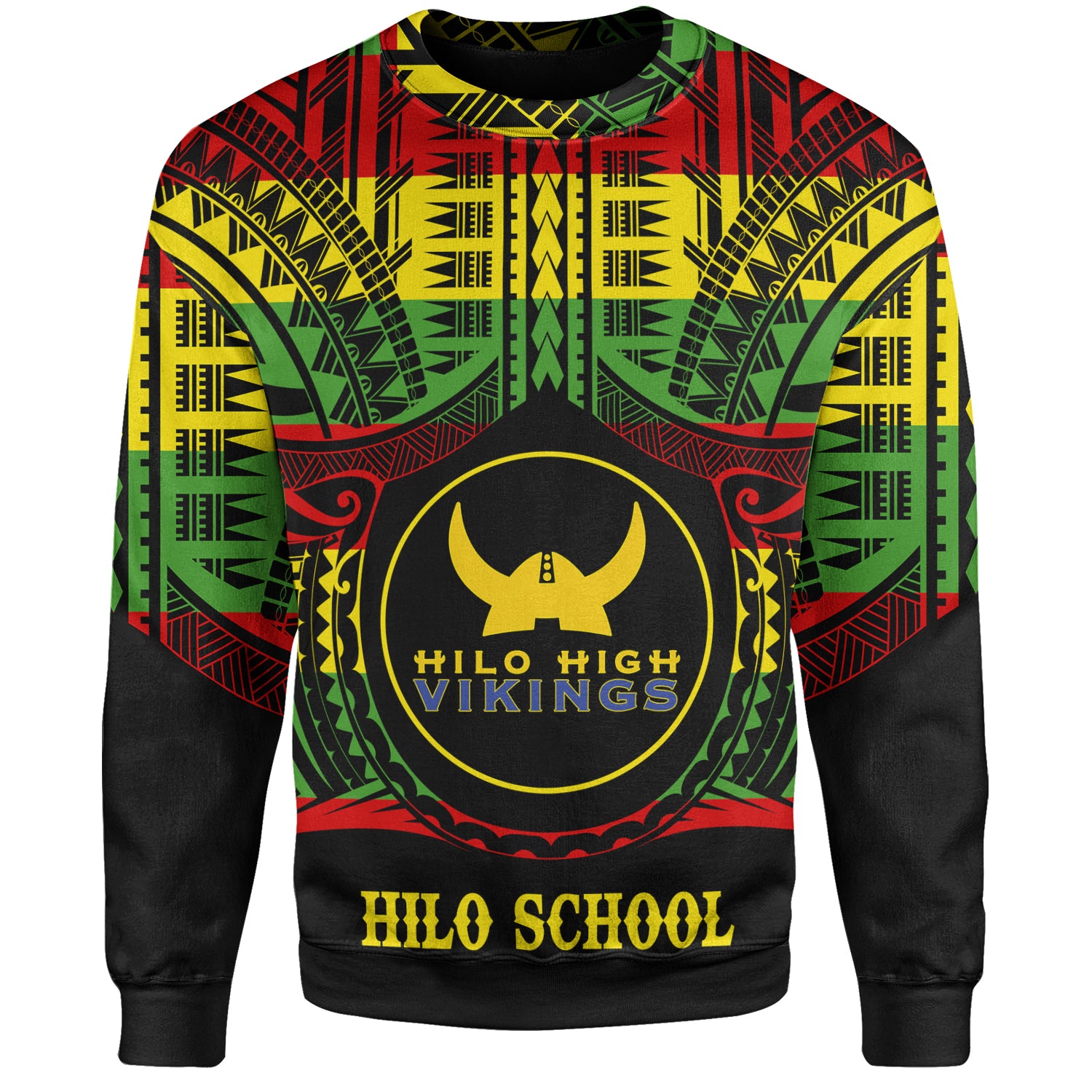 Hawaii Sweatshirt Hilo High School Reggae Color Polynesian