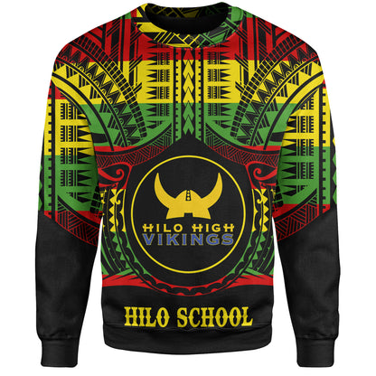 Hawaii Sweatshirt Hilo High School Reggae Color Polynesian