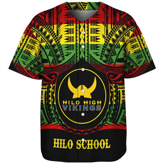Hawaii Baseball Shirt Hilo High School Reggae Color Polynesian
