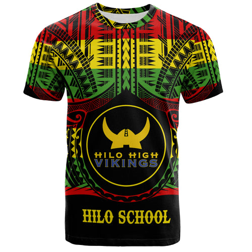 Hawaii T-Shirt Hilo High School Reggae Color Polynesian