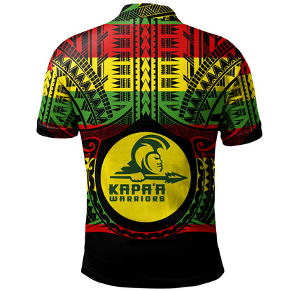 Hawaii Polo Shirt Kapaa High School Reggae Color Polynesian