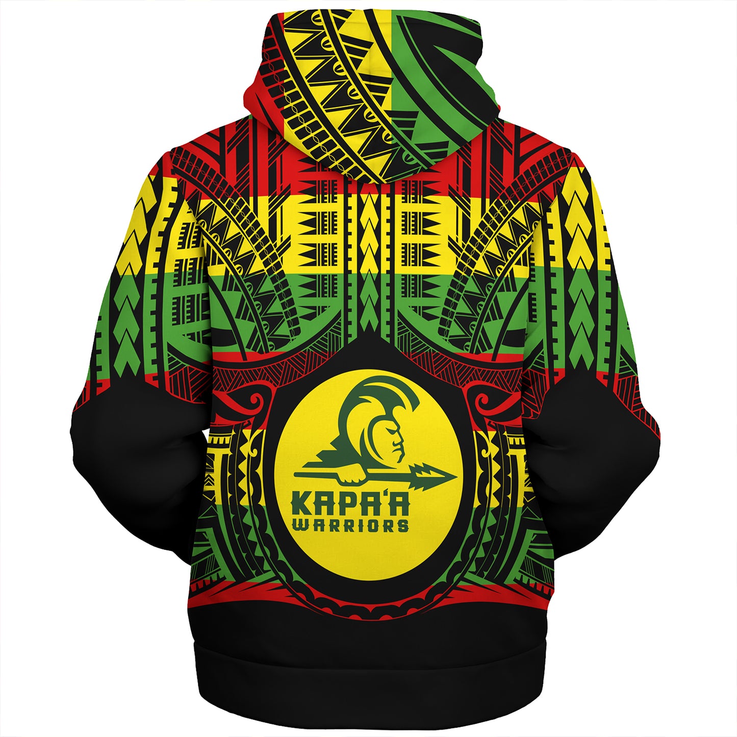 Hawaii Sherpa Hoodie Kapaa High School Reggae Color Polynesian