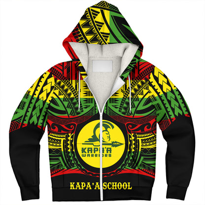 Hawaii Sherpa Hoodie Kapaa High School Reggae Color Polynesian
