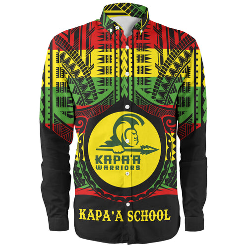 Hawaii Long Sleeve Shirt Kapaa High School Reggae Color Polynesian