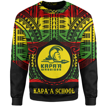 Hawaii Sweatshirt Kapaa High School Reggae Color Polynesian