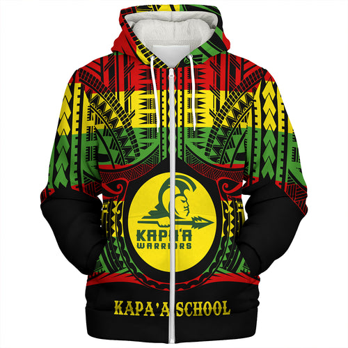 Hawaii Sherpa Hoodie Kapaa High School Reggae Color Polynesian