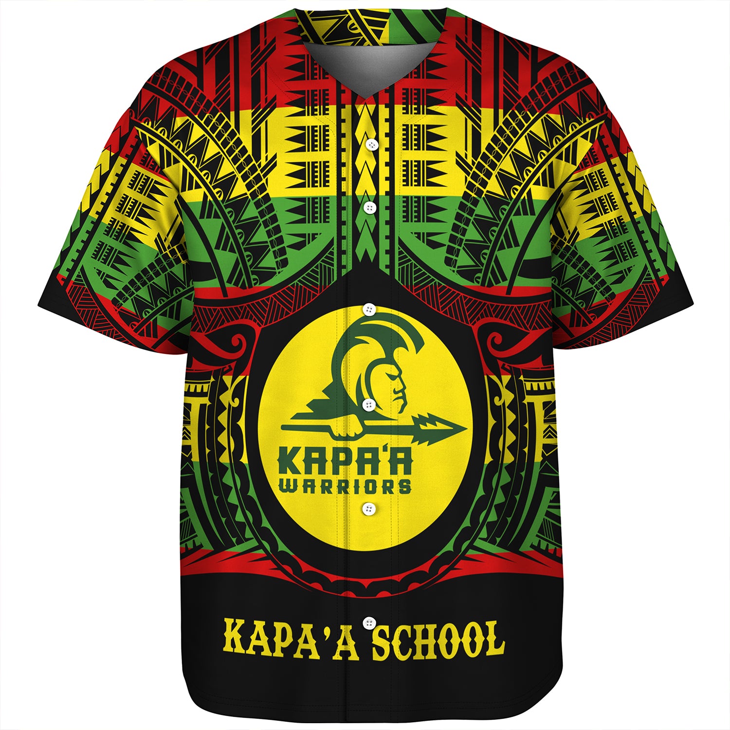 Hawaii Baseball Shirt Kapaa High School Reggae Color Polynesian
