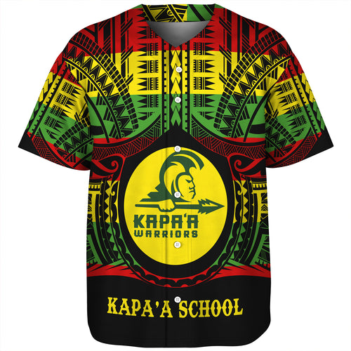 Hawaii Baseball Shirt Kapaa High School Reggae Color Polynesian