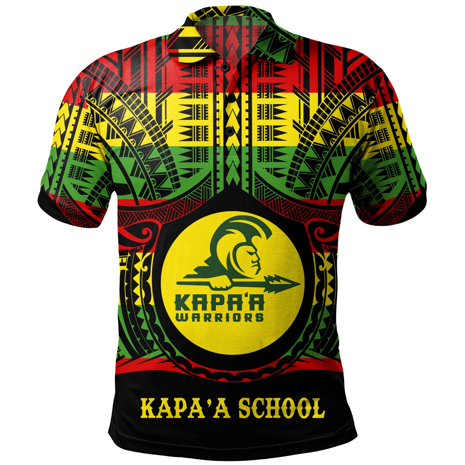 Hawaii Polo Shirt Kapaa High School Reggae Color Polynesian