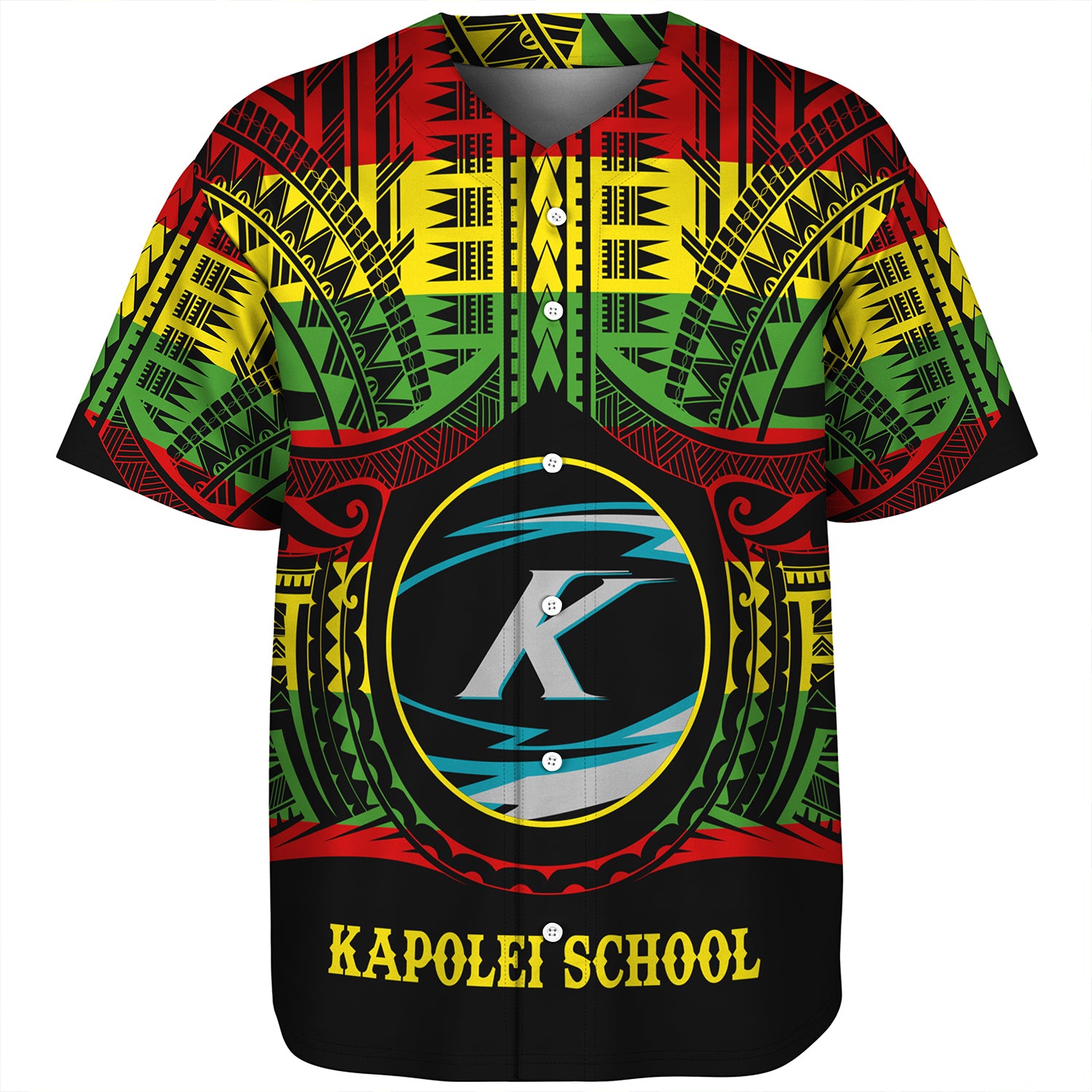 Hawaii Baseball Shirt Kapolei High School Reggae Color Polynesian