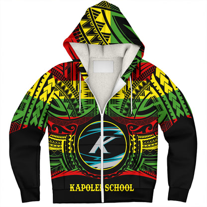 Hawaii Sherpa Hoodie Kapolei High School Reggae Color Polynesian