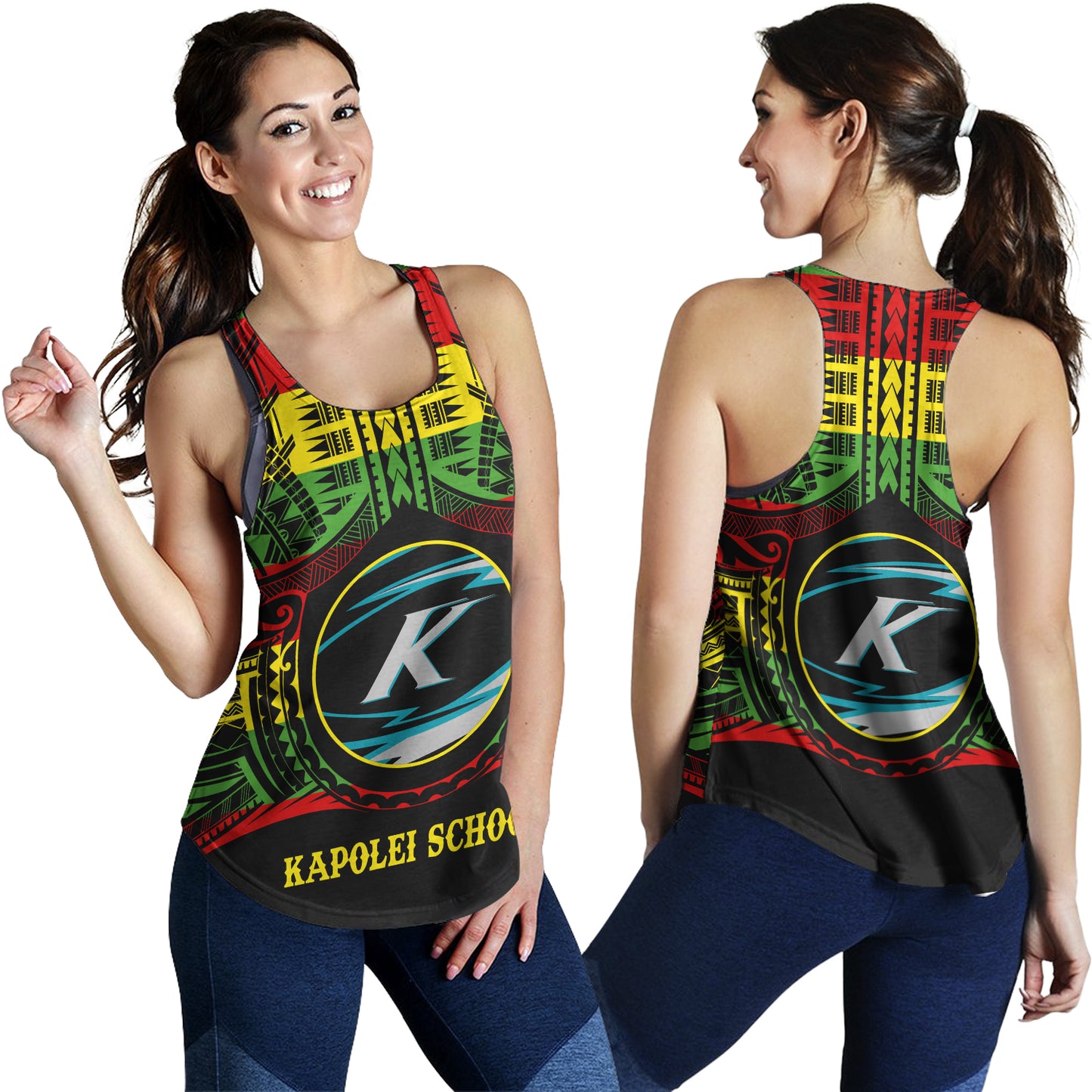 Hawaii Women Tank Kapolei High School Reggae Color Polynesian