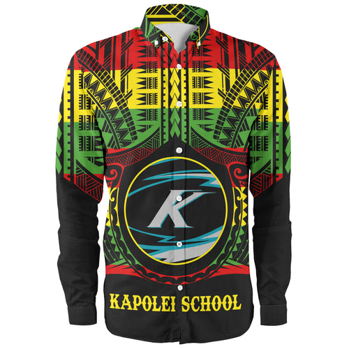 Hawaii Long Sleeve Shirt Kapolei High School Reggae Color Polynesian