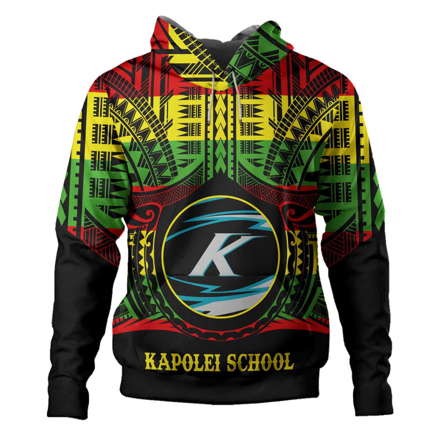 Hawaii Hoodie Kapolei High School Reggae Color Polynesian