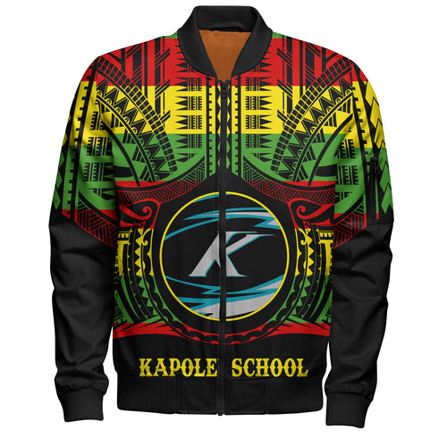 Hawaii Bomber Jacket Kapolei High School Reggae Color Polynesian