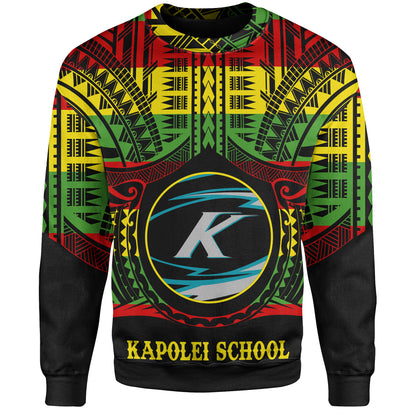 Hawaii Sweatshirt Kapolei High School Reggae Color Polynesian