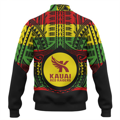 Hawaii Baseball Jacket Kauai High School Reggae Color Polynesian