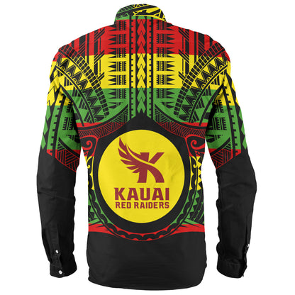 Hawaii Long Sleeve Shirt Kauai High School Reggae Color Polynesian