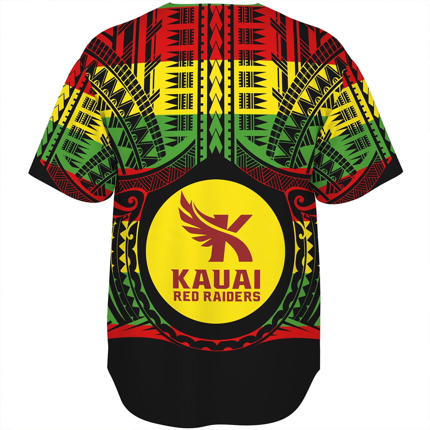 Hawaii Baseball Shirt Kauai High School Reggae Color Polynesian