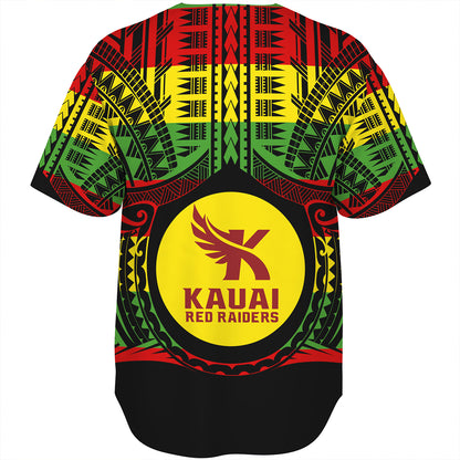 Hawaii Baseball Shirt Kauai High School Reggae Color Polynesian