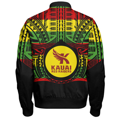 Hawaii Bomber Jacket Kauai High School Reggae Color Polynesian