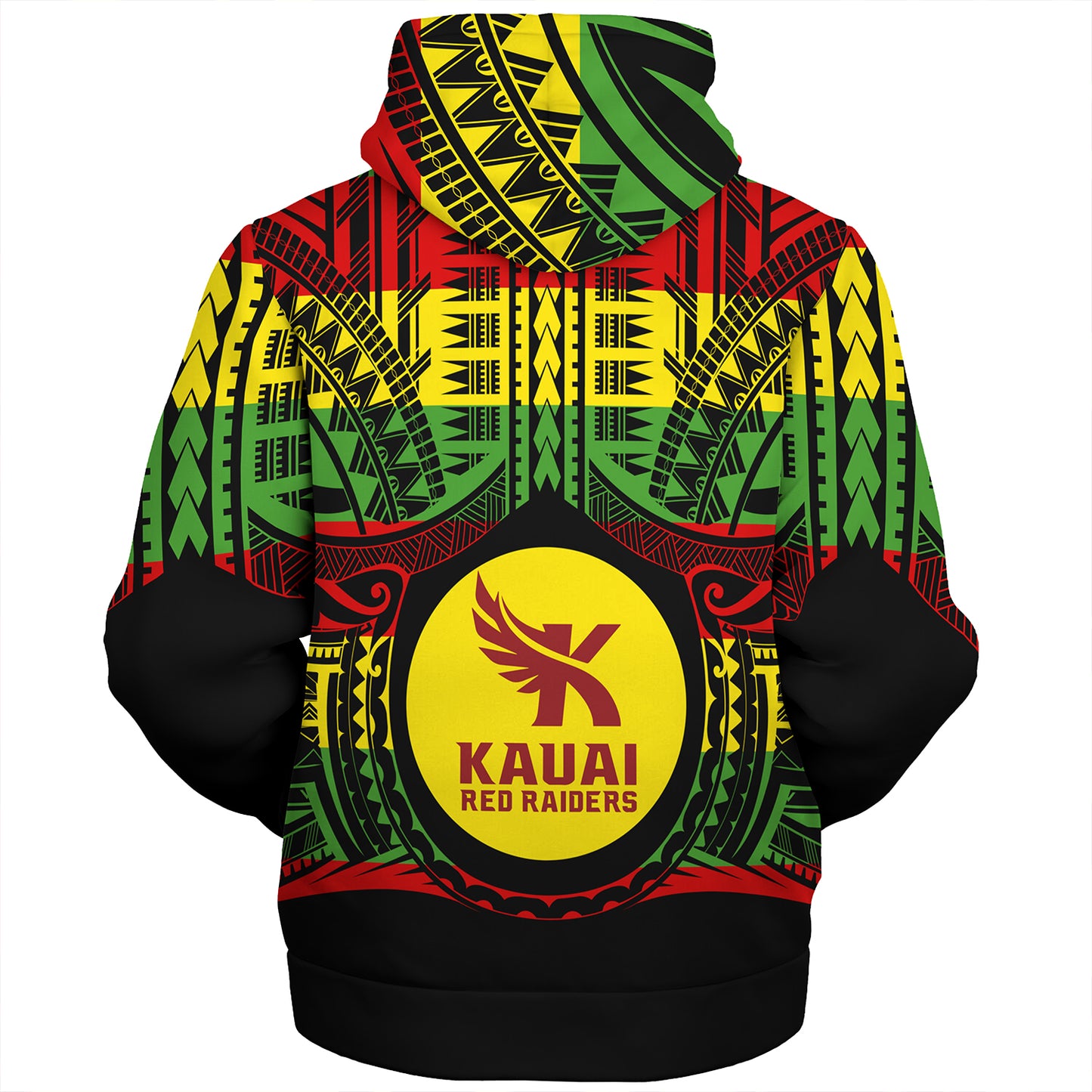Hawaii Sherpa Hoodie Kauai High School Reggae Color Polynesian