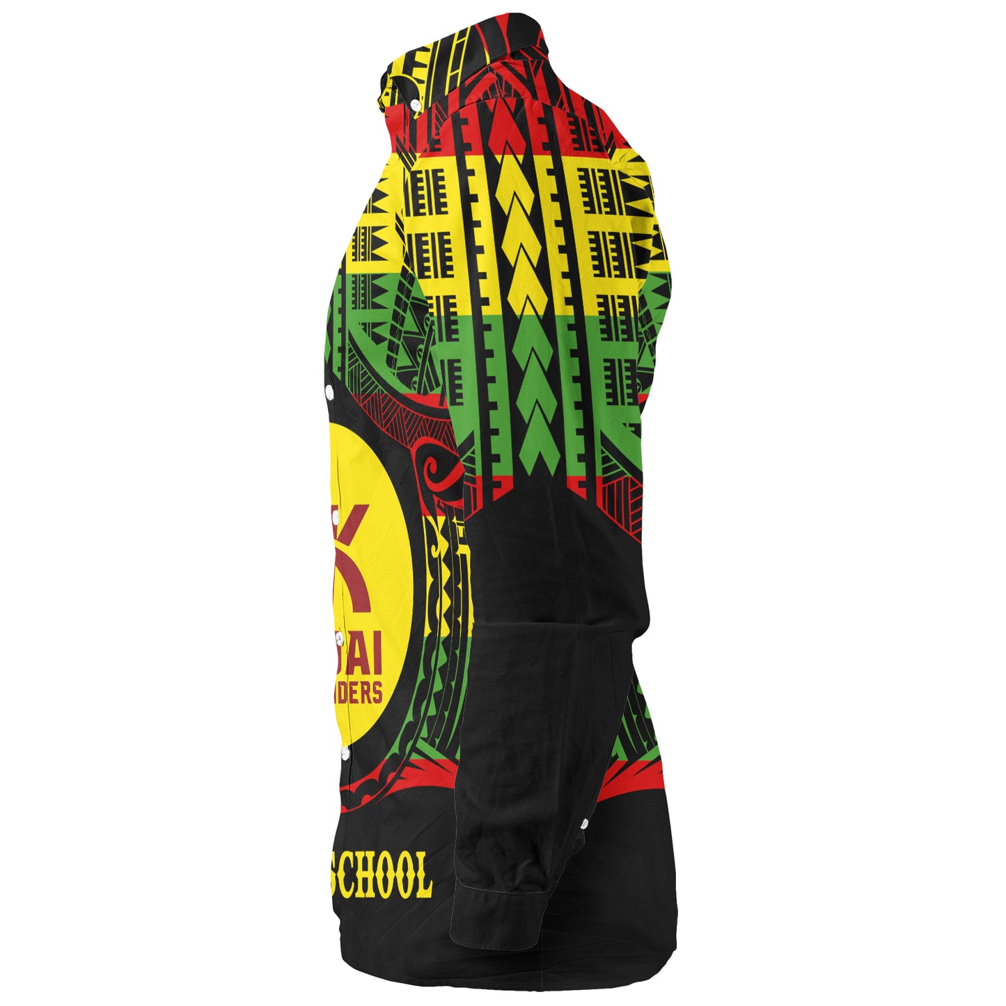 Hawaii Long Sleeve Shirt Kauai High School Reggae Color Polynesian