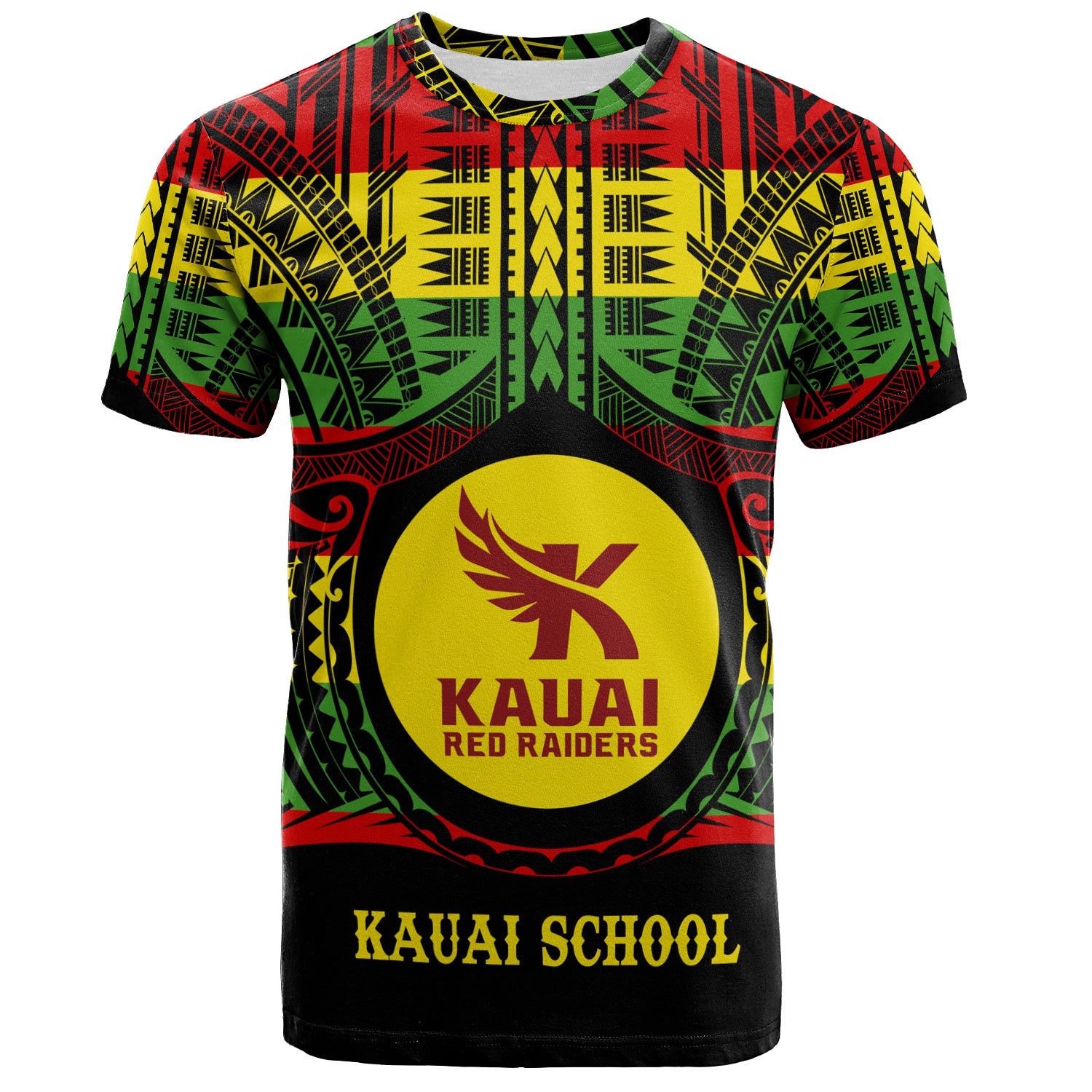 Hawaii T-Shirt Kauai High School Reggae Color Polynesian