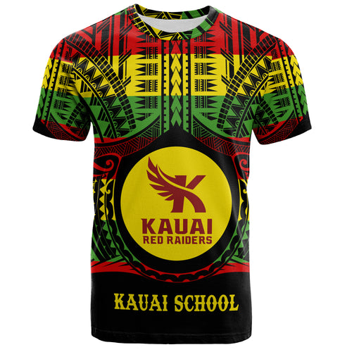 Hawaii T-Shirt Kauai High School Reggae Color Polynesian