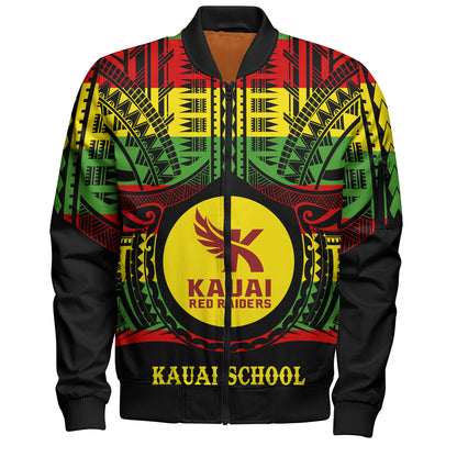 Hawaii Bomber Jacket Kauai High School Reggae Color Polynesian