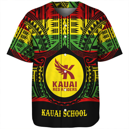 Hawaii Baseball Shirt Kauai High School Reggae Color Polynesian
