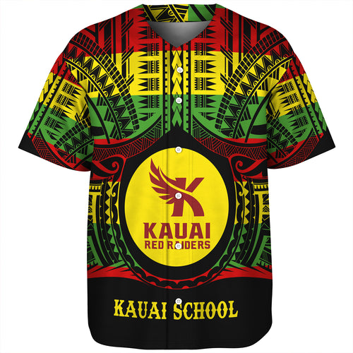 Hawaii Baseball Shirt Kauai High School Reggae Color Polynesian