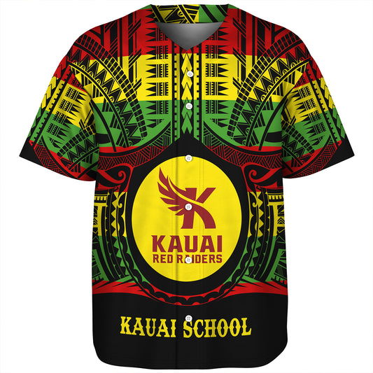 Hawaii Baseball Shirt Kauai High School Reggae Color Polynesian