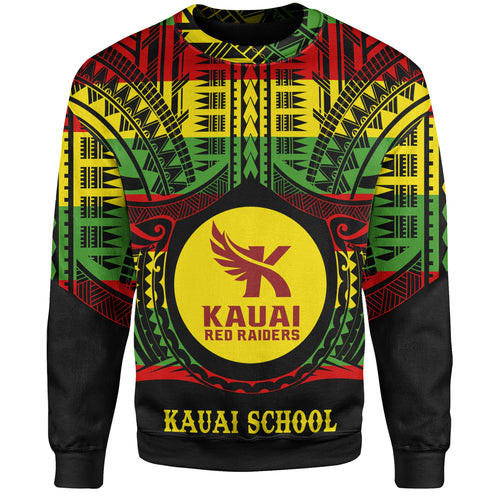 Hawaii Sweatshirt Kauai High School Reggae Color Polynesian