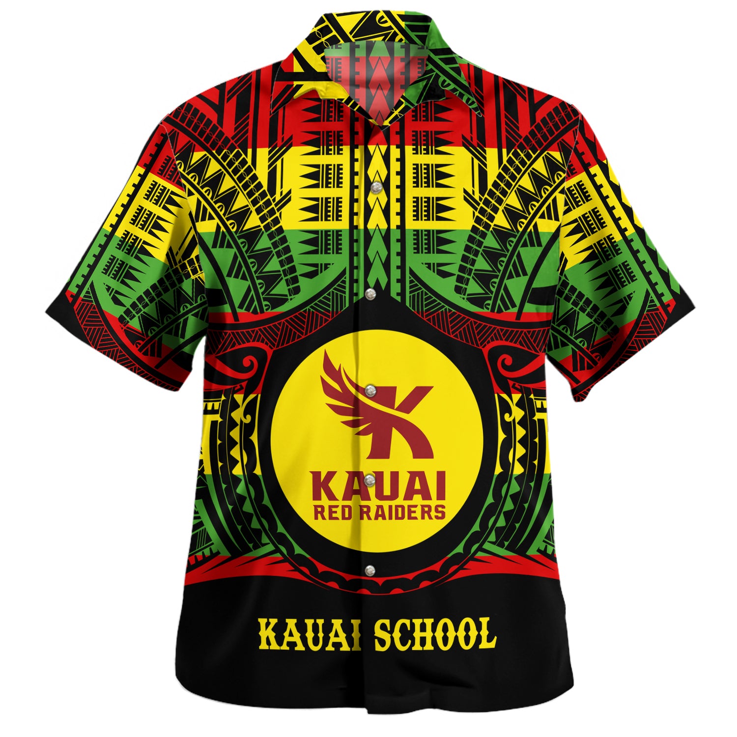 Hawaii Hawaiian Shirt Kauai High School Reggae Color Polynesian