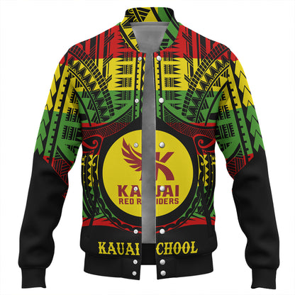 Hawaii Baseball Jacket Kauai High School Reggae Color Polynesian