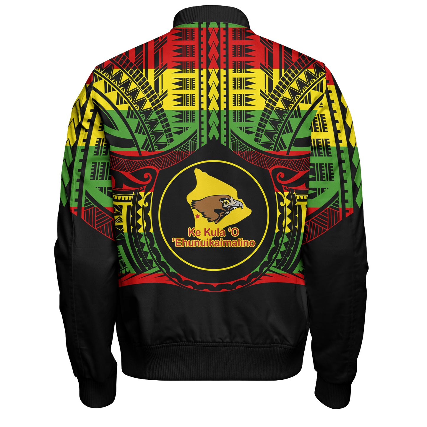 Hawaii Bomber Jacket Ke Kula o Ehunuikaimalino Reggae Color Polynesian