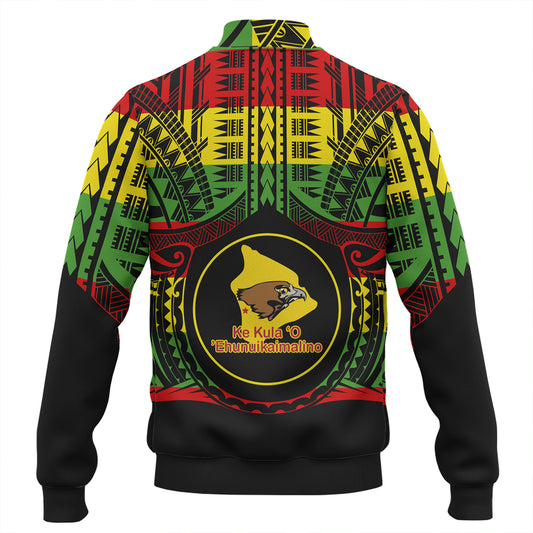 Hawaii Baseball Jacket Ke Kula o Ehunuikaimalino Reggae Color Polynesian