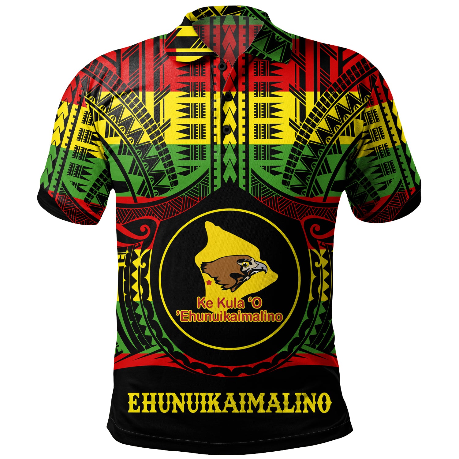 Hawaii Polo Shirt Ke Kula o Ehunuikaimalino Reggae Color Polynesian