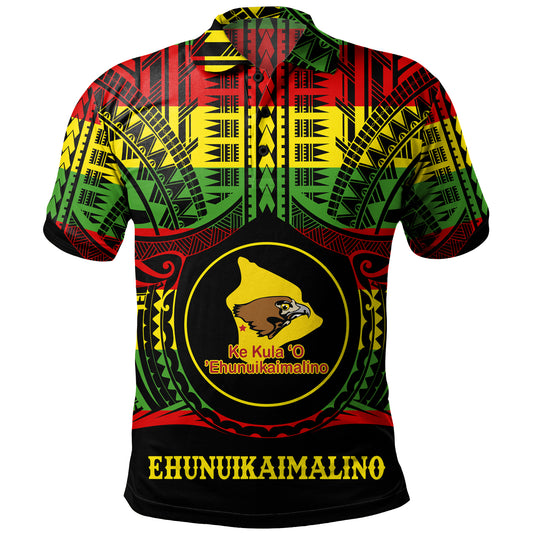Hawaii Polo Shirt Ke Kula o Ehunuikaimalino Reggae Color Polynesian