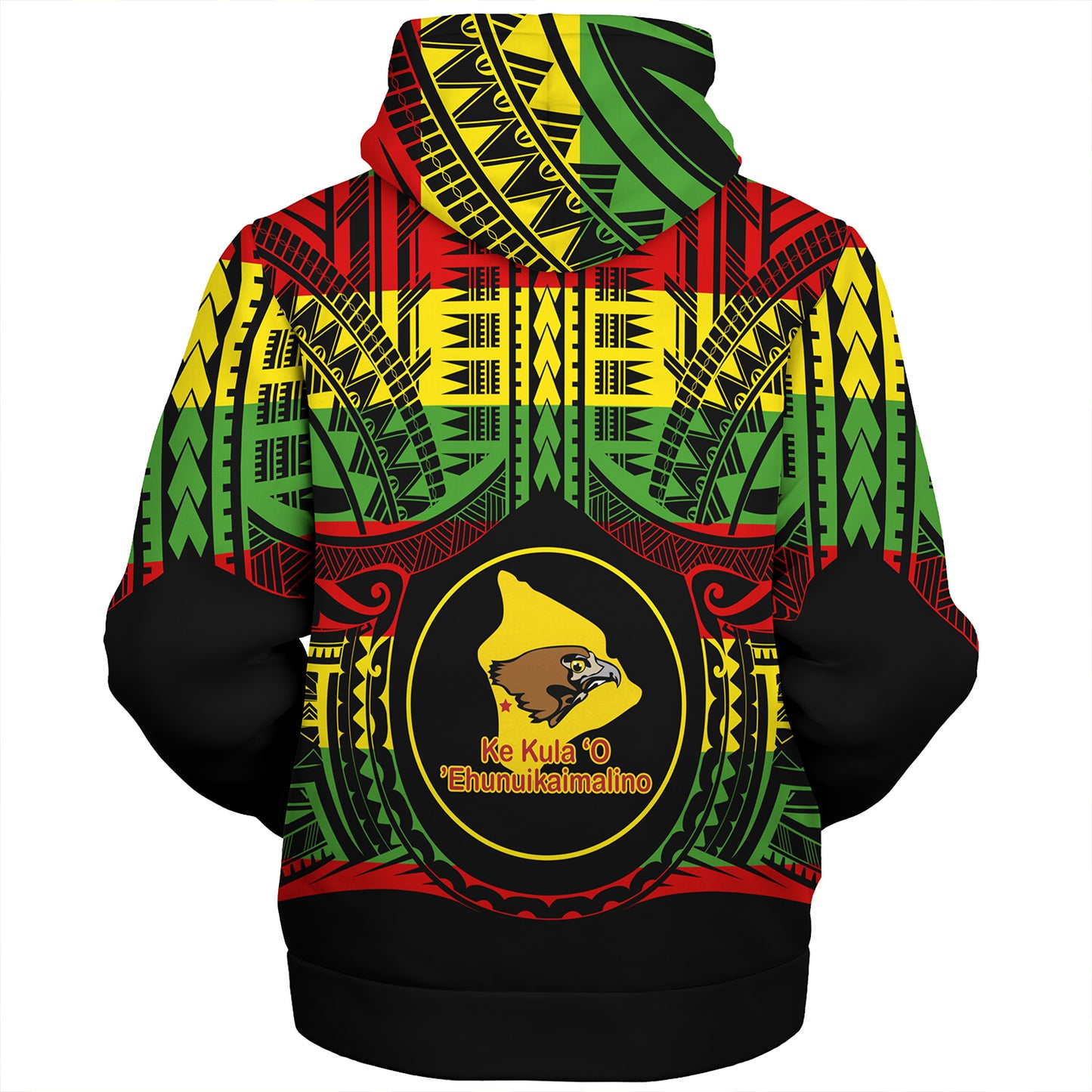 Hawaii Sherpa Hoodie Ke Kula o Ehunuikaimalino Reggae Color Polynesian