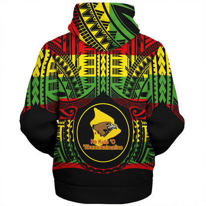 Hawaii Sherpa Hoodie Ke Kula o Ehunuikaimalino Reggae Color Polynesian