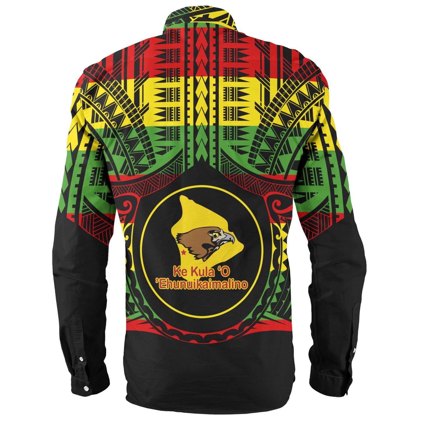 Hawaii Long Sleeve Shirt Ke Kula o Ehunuikaimalino Reggae Color Polynesian