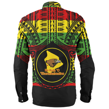 Hawaii Long Sleeve Shirt Ke Kula o Ehunuikaimalino Reggae Color Polynesian