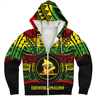 Hawaii Sherpa Hoodie Ke Kula o Ehunuikaimalino Reggae Color Polynesian