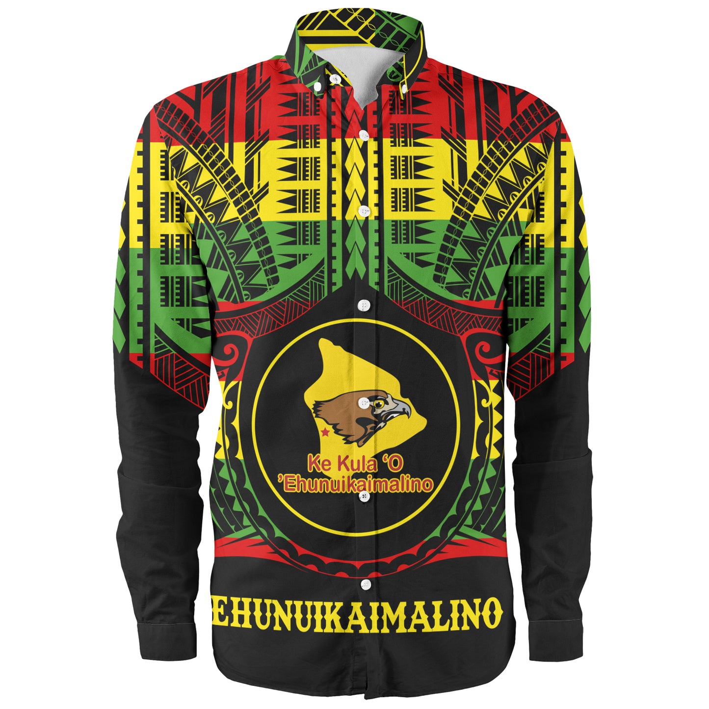 Hawaii Long Sleeve Shirt Ke Kula o Ehunuikaimalino Reggae Color Polynesian